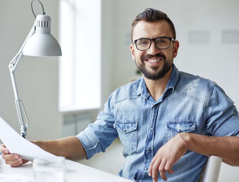Consultant at desk